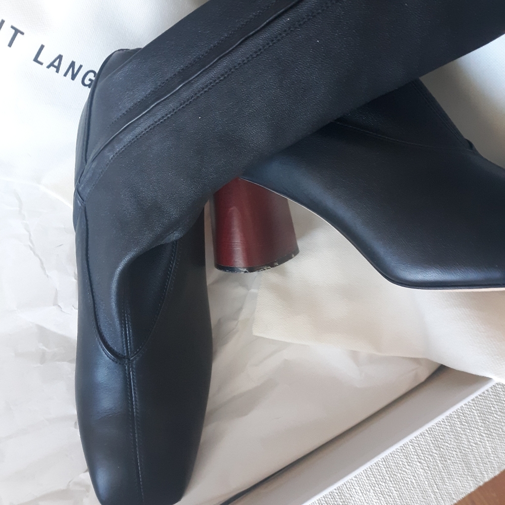 Helmut Lang Black and Brown Heeled Boots - Picture 5 of 10